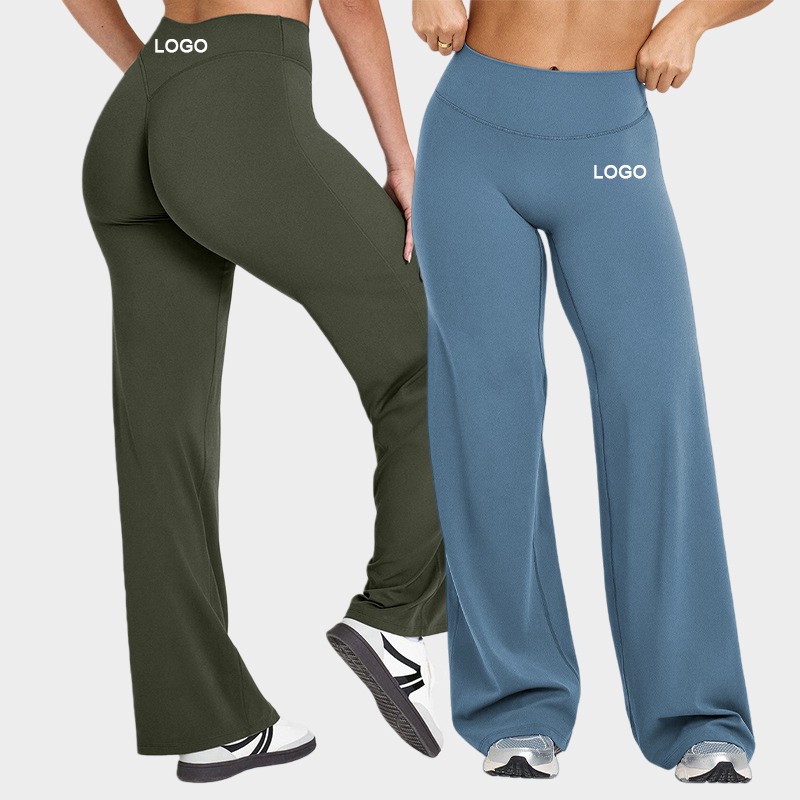 High Quality Sports Gym Leggings Plus Size Straight Leg Yoga Pants Booty Butt Lifting Fitness Flare Leggings For Women