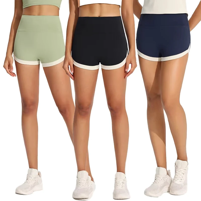 K3539 Women New Yoga Shorts Biker Sports High Waist Seamed Scrunch Butt Legging Gym Fitness Push up