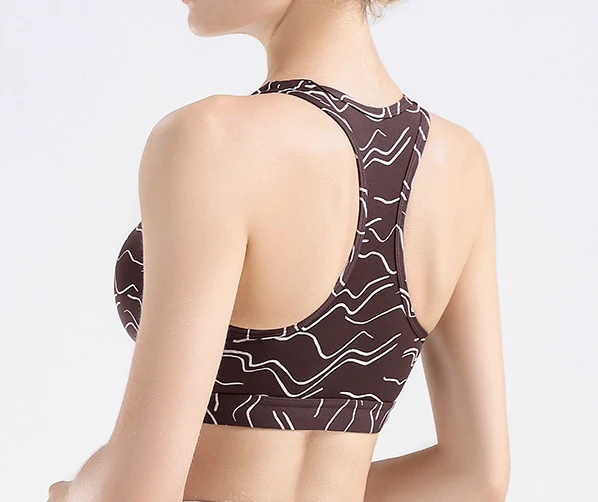 Hot Sale Fashion Womens V-Neck Y-Back Sports Bra with Removable Pads Medium Support Yoga Bra