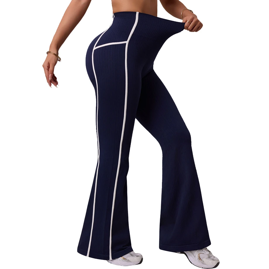 Women's High Waist Nylon/Spandex Sport Leggings Four-Way Stretch Sweat-Wicking Breathable Wide Leg Full Length Summer Fitness
