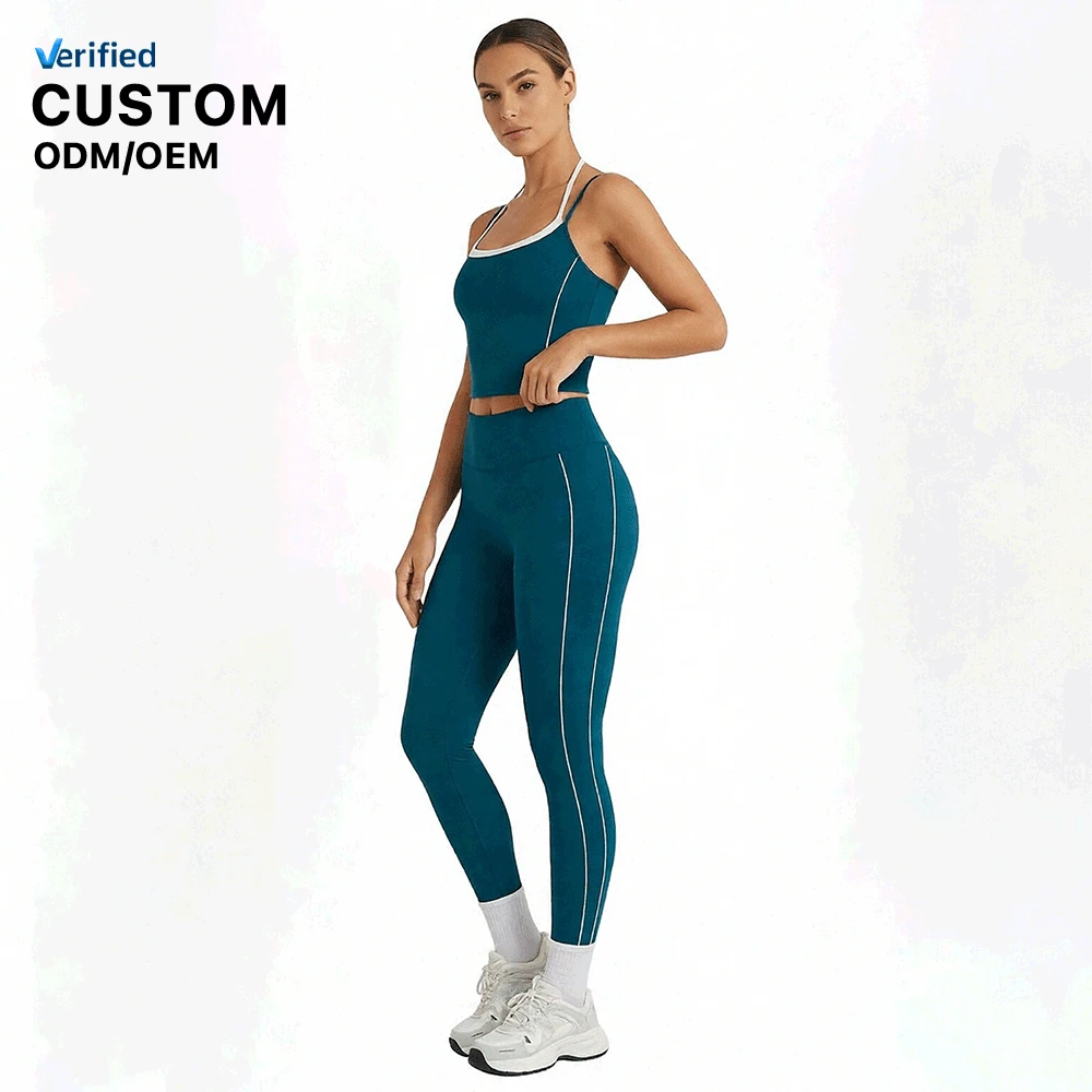 Custom Luxury Women Sports Quick-Drying Gym Yoga Sets Comfort Running Sport Bra and Elastic Leggings Yoga Tracksuits for Women