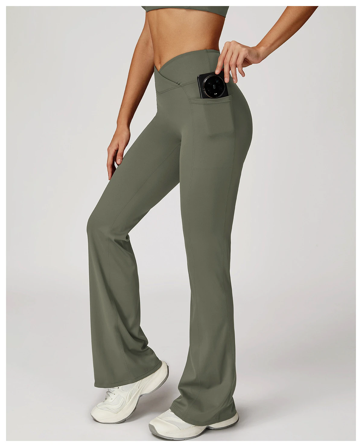 Women's High-Waisted Wide-Leg Yoga Flare Pants Buttery Soft Spandex/Nylon Four-Way Stretch Breathable Quick Dry Elastic Waist XL