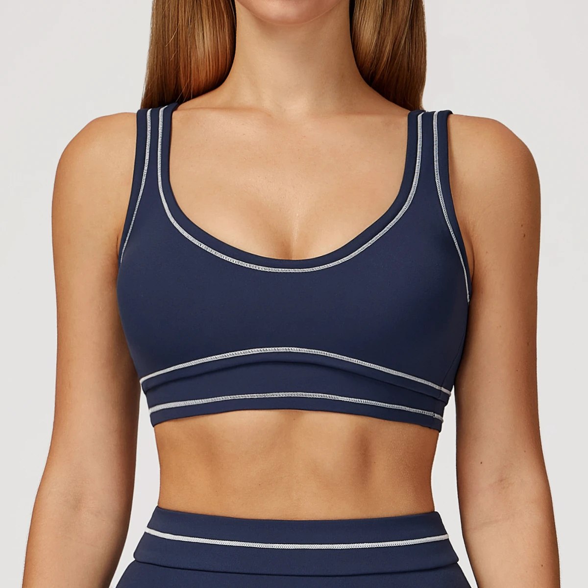 Women’s High Neck Cross Back Sports Bra – Shockproof High Support Yoga Bra with Removable Pads & Custom Logo Gym Workout Top