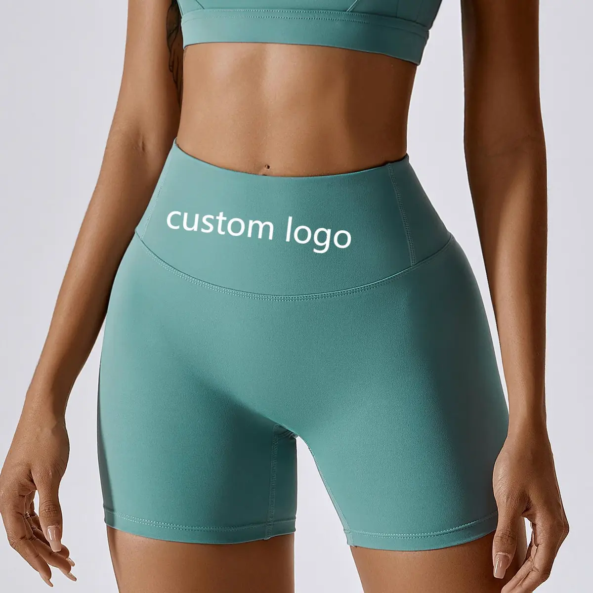 Women's Solid High Waist Tight Yoga Fitness Shorts Spandex/Nylon Fabric Four-Way Stretch Seamless Breathable Lightweight