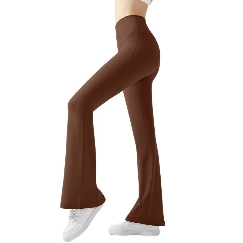 Women's No-size High Waist Hip-lifting Flared Yoga Pants Tummy Control Shapewear Spandex/Nylon Wrinkle-Resistant Wide Leg