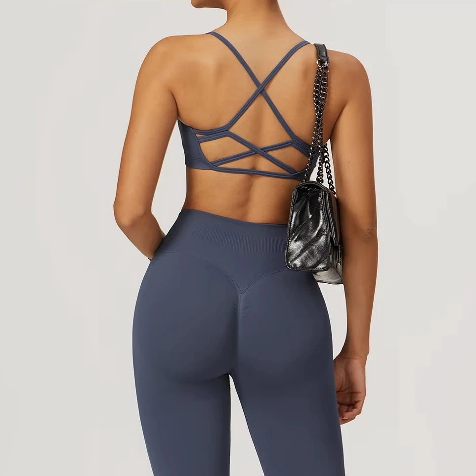 Custom Logo 2 Pieces Women Sportswear Sports Bra High Waist Leggings Suit Gym Fitness Yoga Sets