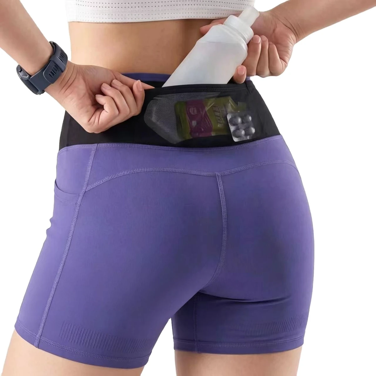Women High Waist 3 Inch Tight Shorts Soft Nylon Yoga Gym Compression Shorts Anti-slip Quick Dry Breathable Short Running Tights