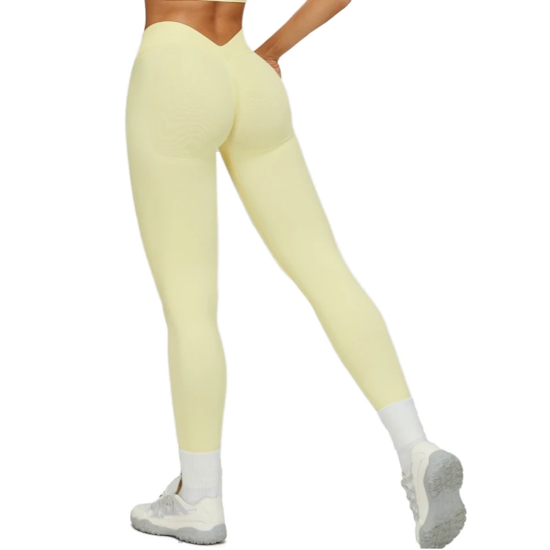 Custom Logo Ankle-Length High Waist Four-Way Stretch Butt Lifting Spandex/Nylon Women's Gym Yoga Pants Elastic Waist Quick Dry