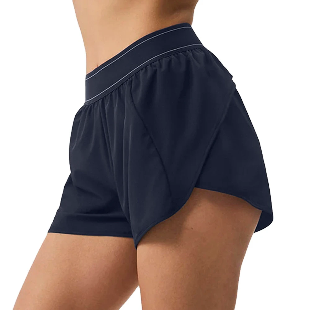 Yoga Shorts Classic Solid Color Casual Stretch Sports Shorts with Pockets Women's Comfort Gym Sports Shorts