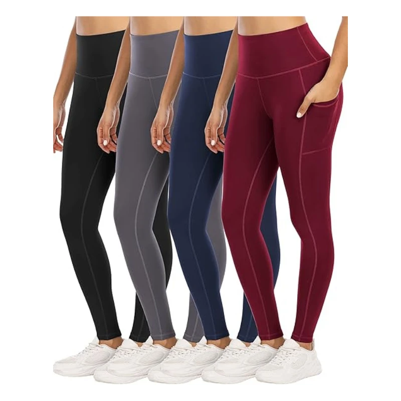 Women's High-Waist Yoga Leggings | Tummy Control Workout Pants with Side Pockets & 4-Way Stretch Fabric