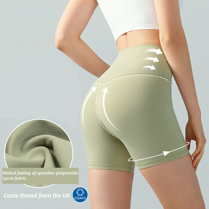New Arrivals Breathable High Waist Hip-lift Legging Quickly Dry Tight Sports Gym Pants Four-minute-length Yoga Shorts for Women