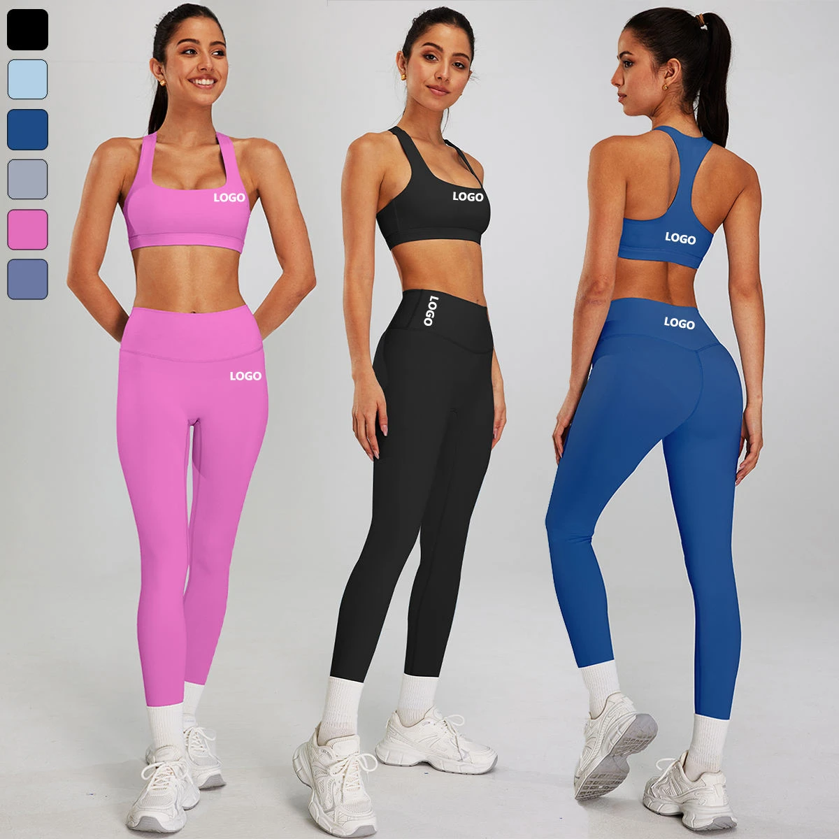 Customized Yoga Clothes Sport Clothes Woman High Quality Gym Fitness Sets 2 Piece Yoga Set Running Sports Yoga Bras Leggings