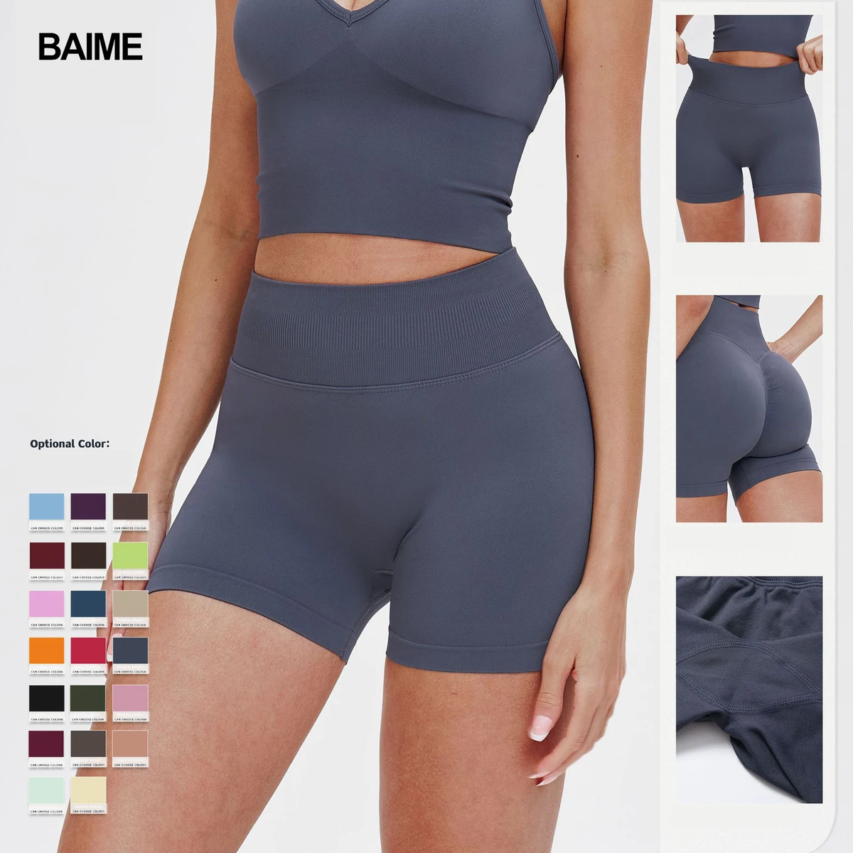 Seamless High Waisted Yoga Shorts for Summer Women Tight Fitting and Hip Lifting Sports Running and Quick Drying Fitness Pants