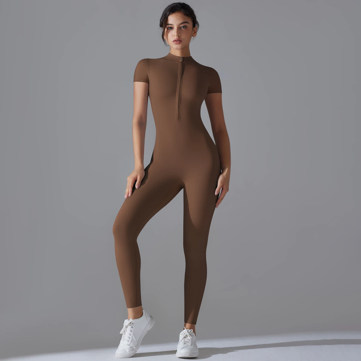 Women's High Waist Gym Clothing Set Elastic Spandex Polyester Active Workout Yoga Leggings with Push-up Stretch Soft Tight Style