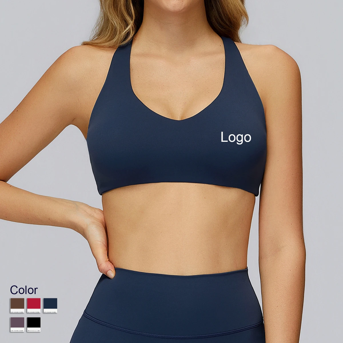 Women Plus Size High Support Fitness Gym Bra Tight Fit I-shaped Back Activewear Running Outdoor Shockproof Yoga Bra