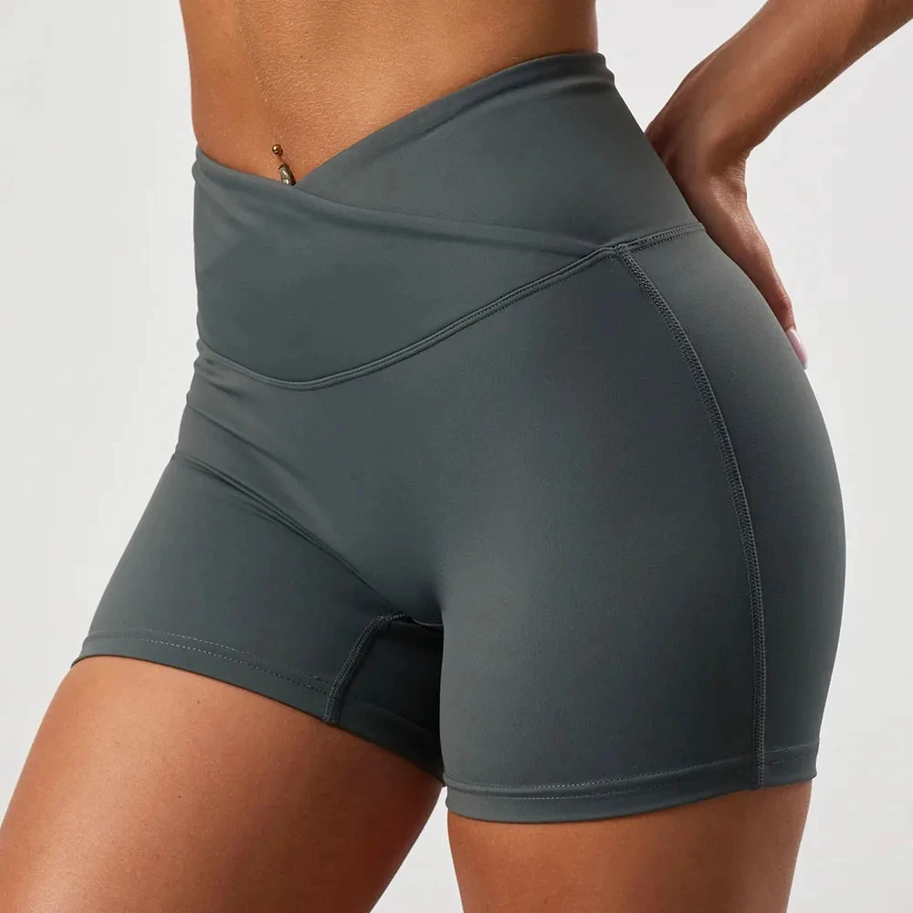 Quick Dry Women Clothing Side Pocket Sports Hot Shorts High Waist Butt Lift Short Gym Fitness Leggings Yoga Shorts For Women