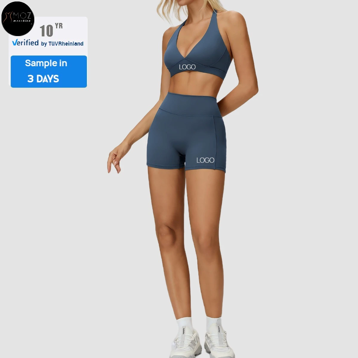 Women's Brushed Ruching 2-Piece Set - Sculpting Sports Bra & Shorts for Outdoor Running & Yoga Custom Fitness Sets Available