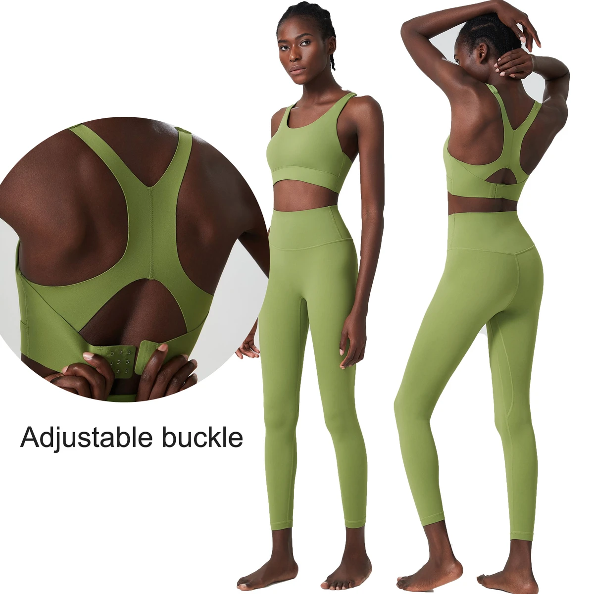 Quick Dry Women Fitness Sports Gym Activewear Wear Workout 2 Pcs Sets Bra Top and Leggings Yoga Set