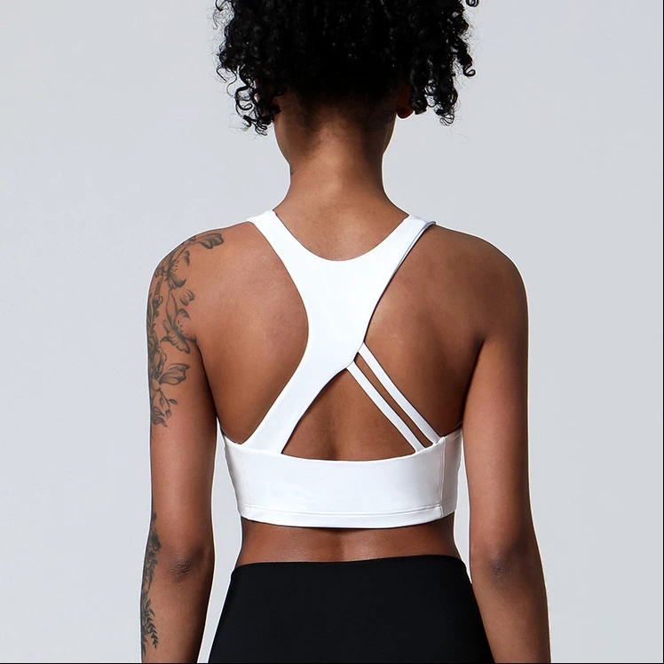 Women's Ultra Soft High Quality High Neck Full Support Racerback Sports Training Bra