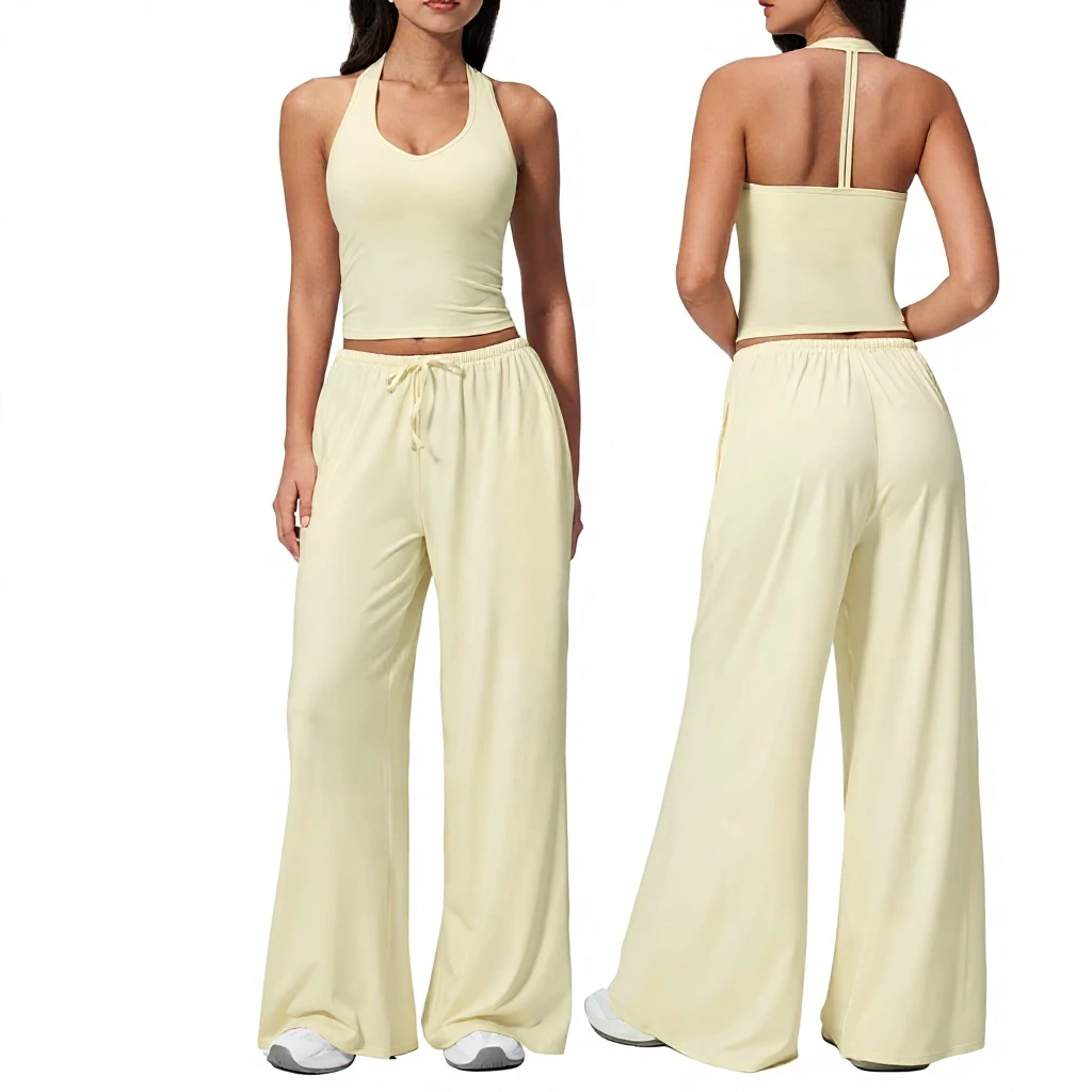 Yali Cross-Border Brushed Solid Yoga Sports Set Quick-Drying Beautiful-Back Camisole Casual Running Fitness Wear