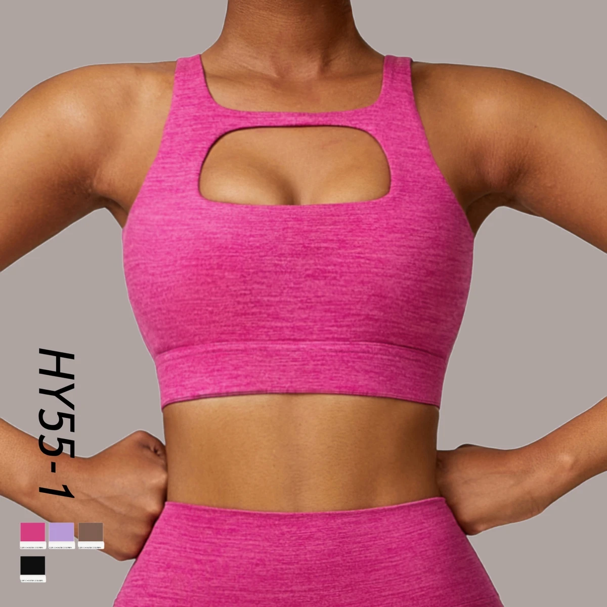 High Quality Women Gym Active Yoga Wear Front Halter Backless Strappy Padded Spandex Open Back Sport Bra