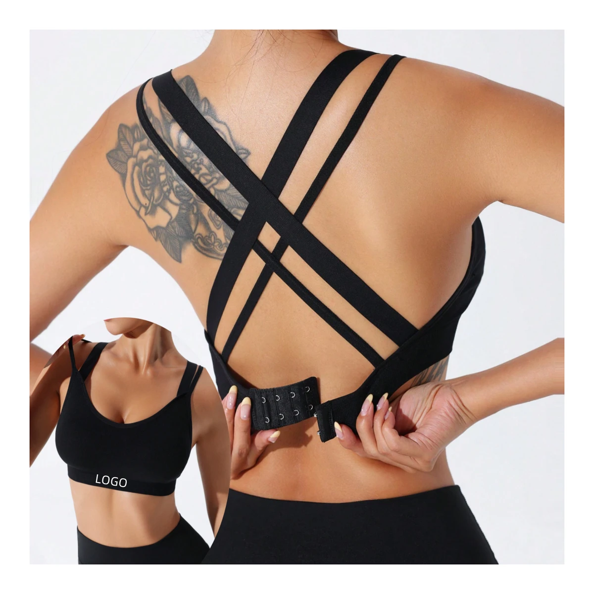 New Women's Seamless Breathable Four-Way Stretch Eco-Friendly Light Support Yoga Gym Push-Up Sport Bra