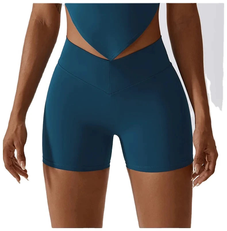 Women's High Waist Yoga Shorts With Side Pockets Tummy Control Running Gym Workout Biker Shorts