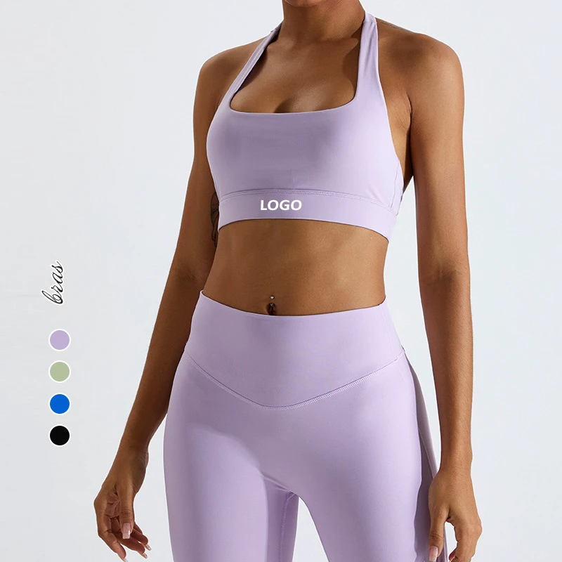 High Quality Women Sport Bra Solid Front Four Way Breathable High Support Gym Bra Fitness Activewear Yoga Running Training
