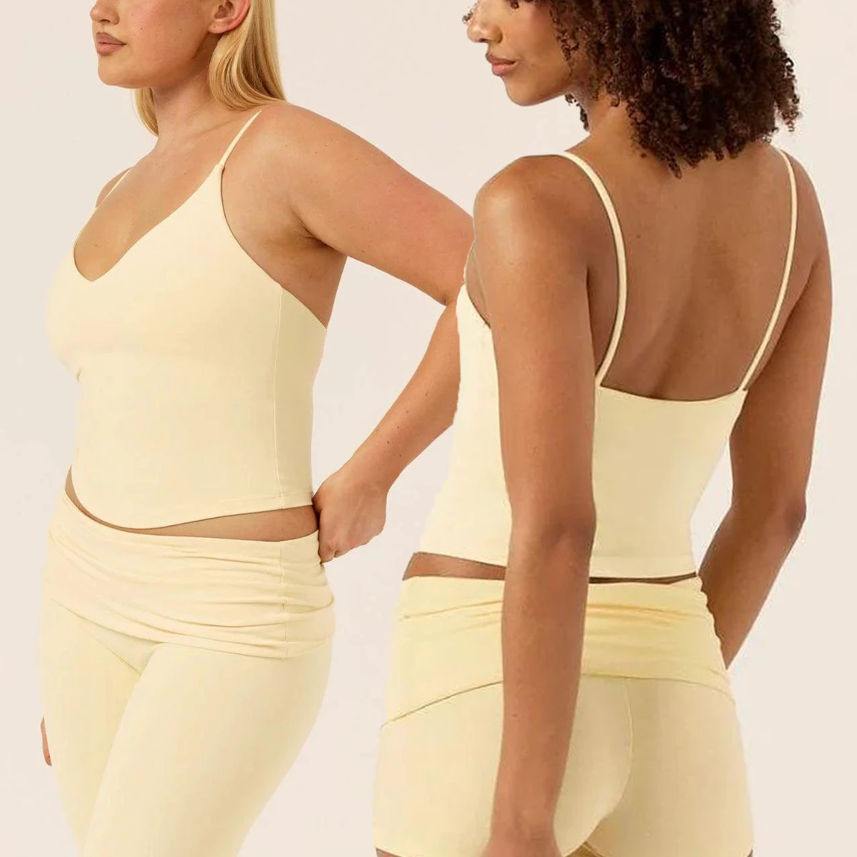Spaghetti Strap Crop Top High Waist Leggings Two Piece Gym Sets Women Lightweight Sports Suits