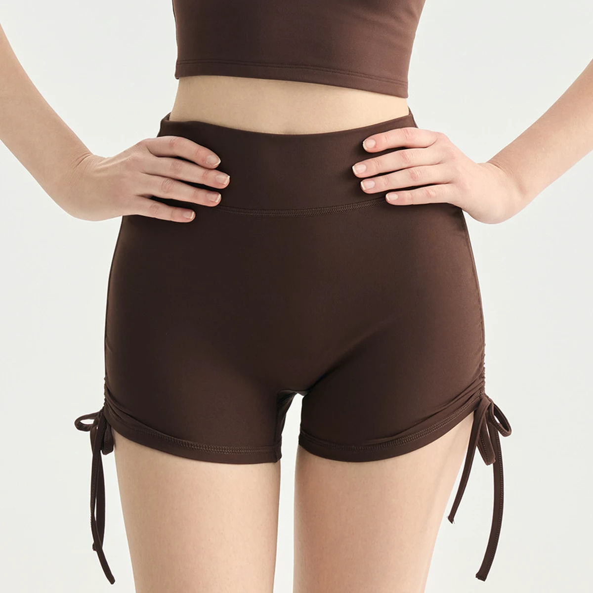 Women's 3/4 Yoga Shorts Seamless Elastic Waist High-Waisted Butt-Lifting Four-Way Stretch Quick Dry Solid Sports Hot Pants