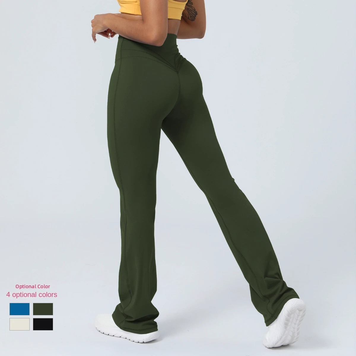 Custom Logo Women's High Waist Fitness Sports Yoga Pants Leggings Casual Flared Design Hip-Lifting Wide Leg Dancing Pants