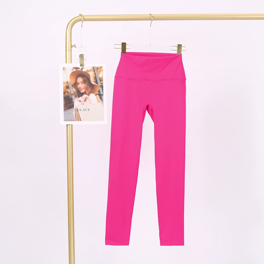 Women's High Waist Ankle-Length Solid Wrinkle-Resistant Cropped Yoga Pants Peach Butt-Lifting Tummy Control Shapewear Elastic