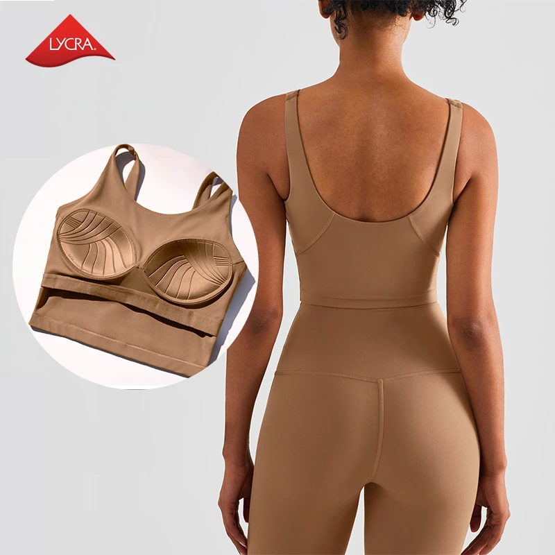 Factory Wholesale Custom Built in Bra Fixed Pads Crop Top Sport Tank Top Workout Running Gym Fitness Wear Clothing for Women