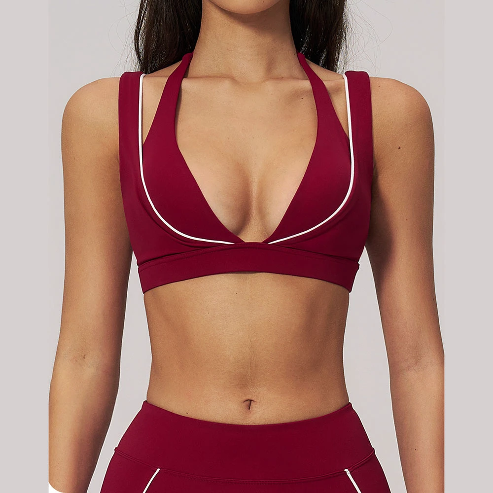 Women's High Support Breathable Yoga Bra With Crisscross Straps Spandex/Nylon Material For Outdoor Fitness Running
