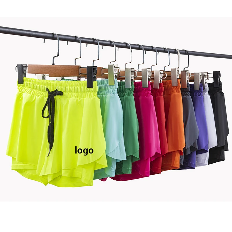 2 In 1 Custom Logo Women Gym Shorts Running Shorts Women Pantalones Cortos De Mujer Activewear Women Shorts Para Mujer Gym