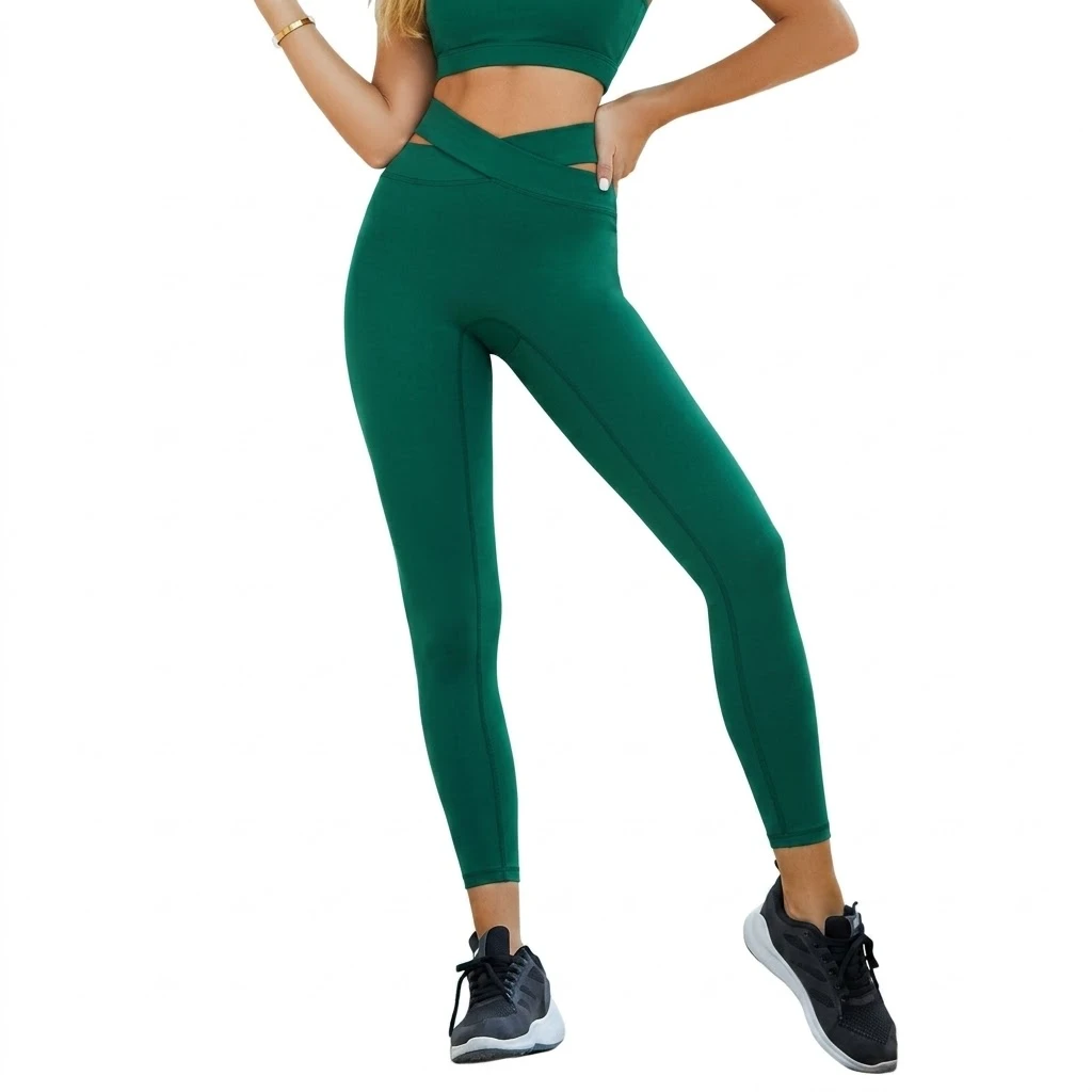 Top Quality Sportswear Women's High Waist Full-Length Print Leggings with Four-Way Stretch Spandex Nylon