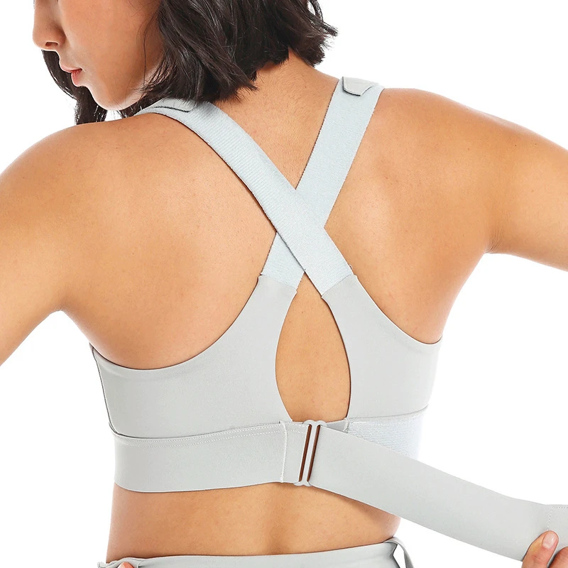 Custom Women's Gym Fitness Wear Magic Yoga Top Adjustable Straps Clasp Back Sports Bra