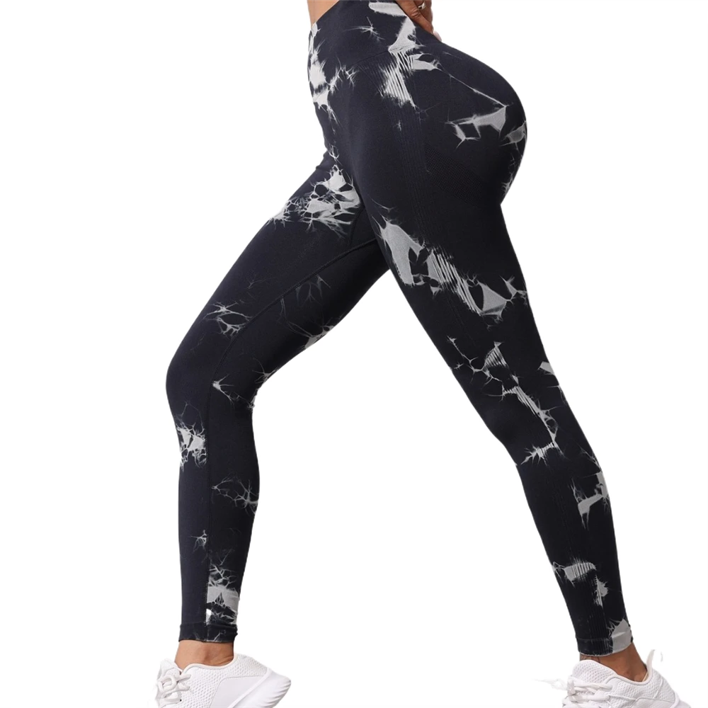 European Peach-Shaped Butt Yoga Pants, Tie-Dye Leggings, High-Waisted Tummy-Control & Lifting Sports Fitness Long Leggings