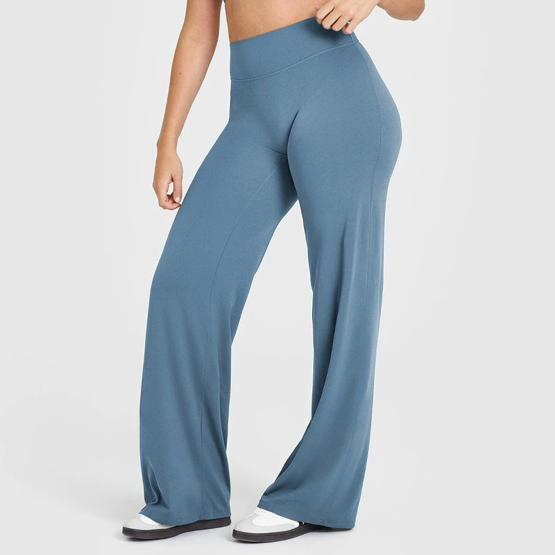 Women's High Waist Solid for Breathable Yoga Pants Straight-leg Full Length Loose Slimming Sports Outdoor Fitness