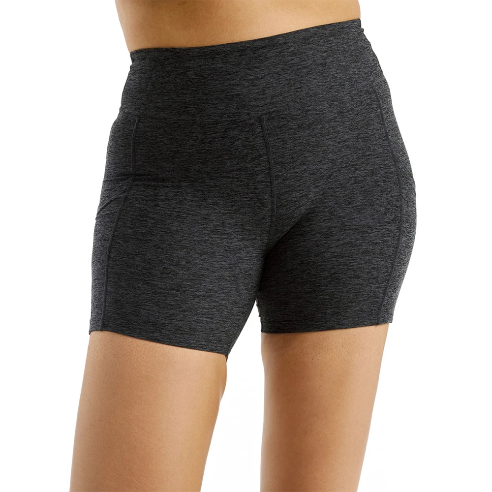 Women's High Waist Yoga Shorts With 2 Side Pockets Breathable Knitted Fabric Tummy Control for Running & Home Workout