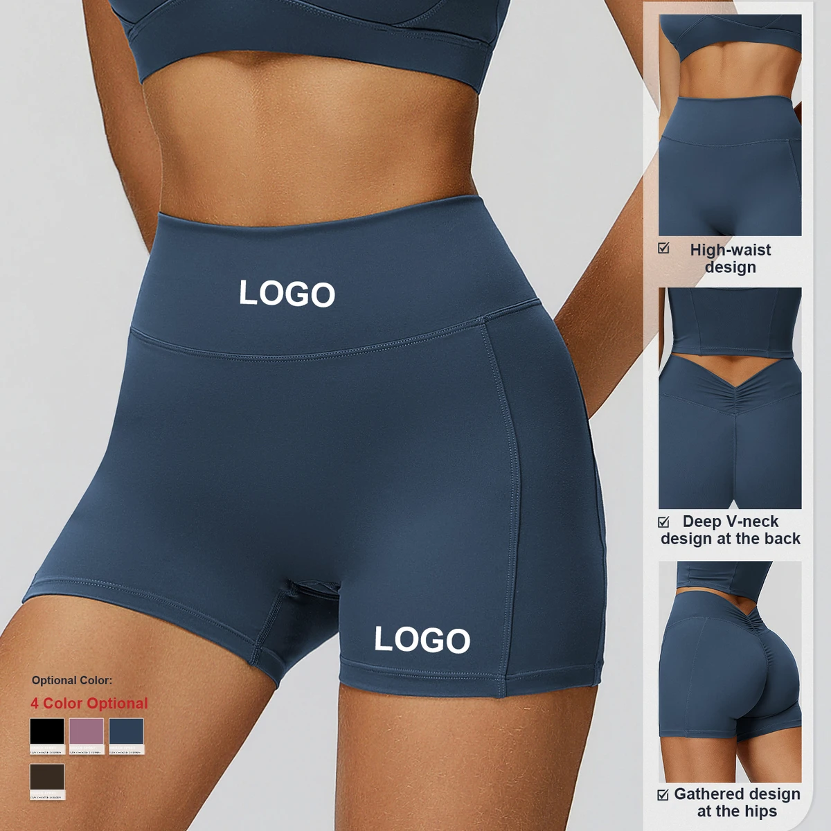Custom High-Quality Quick-Drying Yoga Shorts High Waist Tight Fitness Yoga Shorts Women'S Outdoor Running Sports Pants