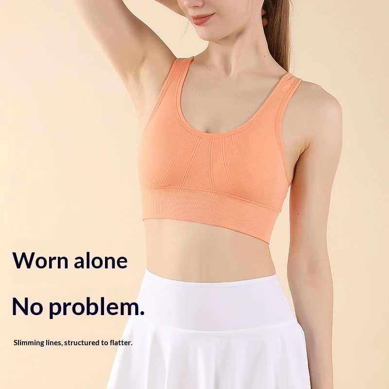 New Beauty Back Adjusting Crisscross Straps Bra Gather Running Fitness Vest High Strength Shockproof Yoga Sports Underwear Women