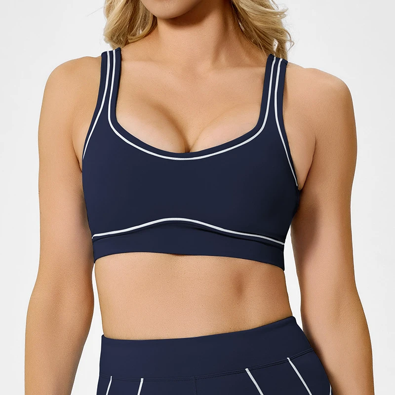 Women's Adjustable Backless High Support Yoga Bra Crisscross Straps Shockproof Spandex/Nylon Material Summer Outdoor Running
