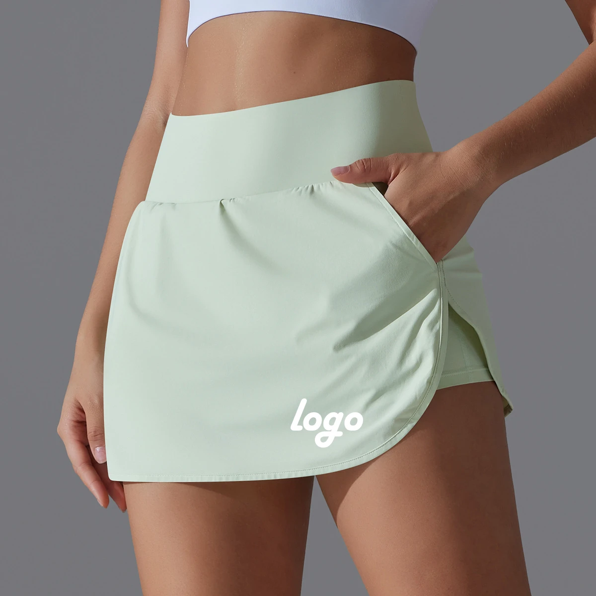 Outdoor Tennis Shorts Running Yoga Pants Women High Waist Gym Clothing Fitness Workout Shorts Skirts With Pockets