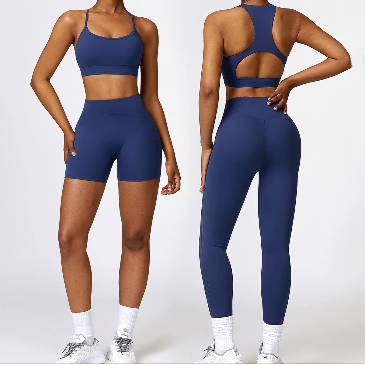 Women's Eco-Friendly Recycled Sports Bra and Outdoor High Waist Compression Jogging Yoga Leggings 2 Pieces Yoga Sets