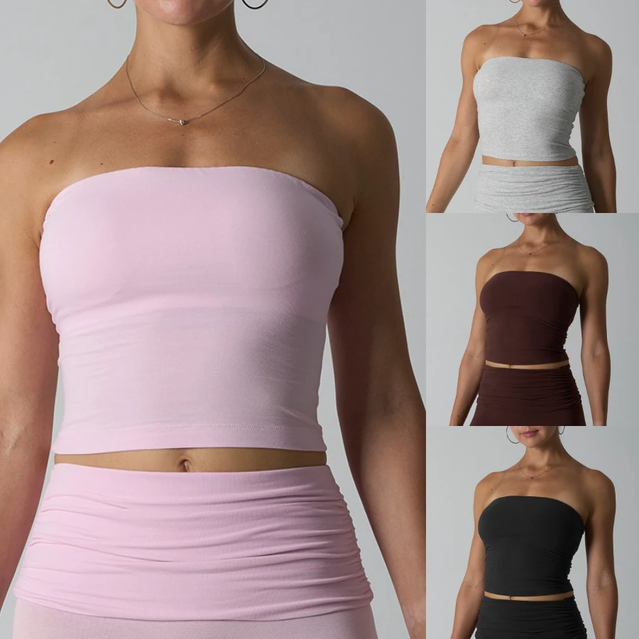 Hot Sale Seamless Breathable Fitness Women Bra Yoga Strapless Tank Top