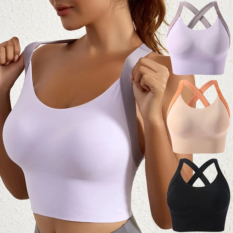 Sports Yoga Bra Ladies High Support Back Closure Fitness Running Top Gym Bras