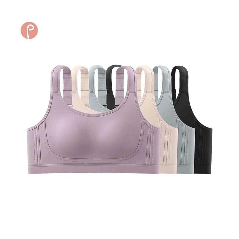 Hot Selling High Elastic Full Coverage Women Sports Bra Breathable Soft Fabrics Lightweight Wireless Push-Up Bras for All-Size