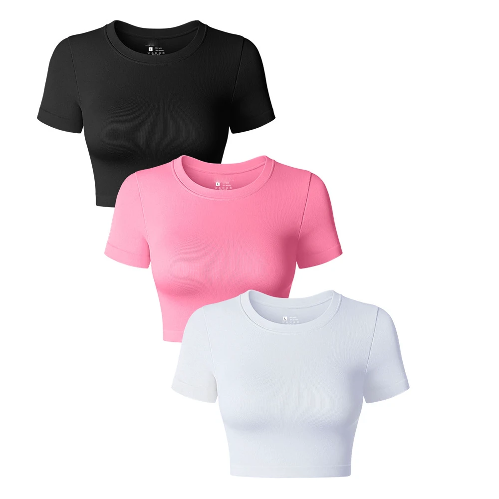 Hot Selling Women Crop Tops Gym Fitness Regular Fit Yoga Workout Custom Logo 100% Cotton Breathable Jersey Fabric High Quality