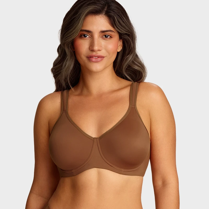 Customize Pure Color Wide Shoulder Straps Sexy Woman Plus Size Bra Push Up Seamless Underwire Everyday Full Cup Sports Bras